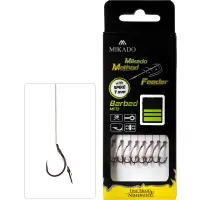 MIKADO PRZYPON MF - Z IGŁĄ - hak z zadziorem nr 12 / plecionka: 0.12mm/10cm - op.8szt.