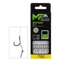 MIKADO PRZYPON MF - MF14 Z IGŁĄ - hak z zadziorem nr 8 / plecionka: 0.14mm/10cm - op.8szt.