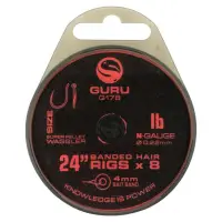 Guru Super Pellet Waggler Banded Hair Rigs 60cm 0.17mm - 16