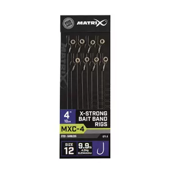 Matrix MXC-4 4” X-Strong Bait Band Rigs Size 12 / 0.23mm