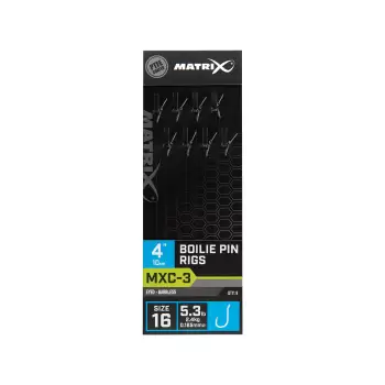 MATRIX MXC-3 Size 16 Barbless / 0.165mm / 4" (10cm) / Boilie Pin - 8pcs