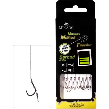 MIKADO PRZYPON MF - Z IGŁĄ - hak z zadziorem nr 8 / plecionka: 0.14mm/10cm - op.8szt.