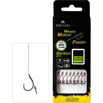 MIKADO PRZYPON MF - Z IGŁĄ - hak z zadziorem nr 8 / plecionka: 0.14mm/10cm - op.8szt.
