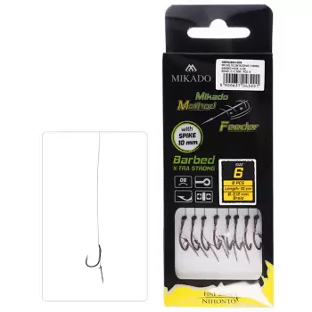 MIKADO PRZYPON MF - Z IGŁĄ - hak z zadziorem nr 8 DB / plecionka: 0.12mm/10cm - op.8szt.