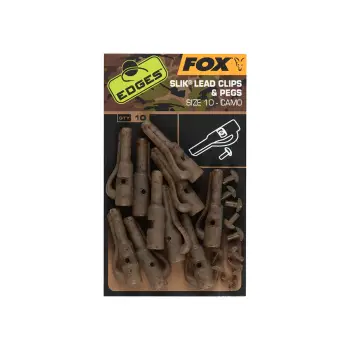 FOX Edges Camo Size 10 Slik lead clip + pegs