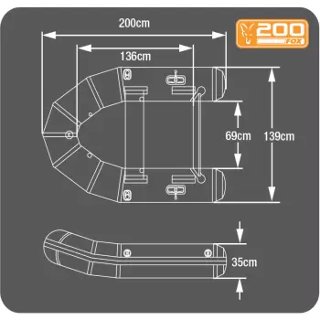 FOX 2.0m Green Inflable Boat - Slat Floor