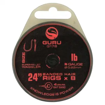 Guru Super Pellet Waggler Banded Hair Rigs 60cm 0.17mm - 16