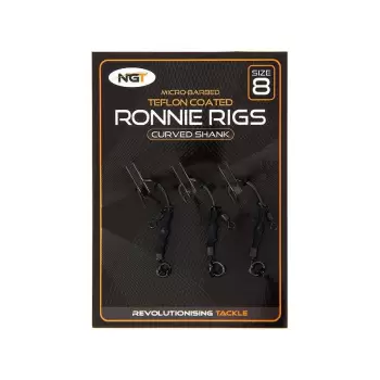 NGT Zestaw 3 Ronnie rig-ów z micro zadziorem hak 10